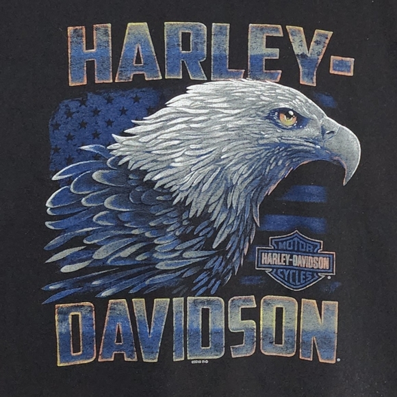 Harley Davidson Eagle Graphic T Shirt - Georgia - Men's 2XL - Picture 3 of 7